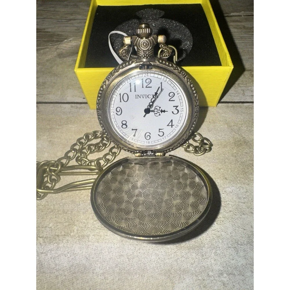 Poker Players Vintage Style Invicta Royal Flush Pocket Watch Bronze 47mm